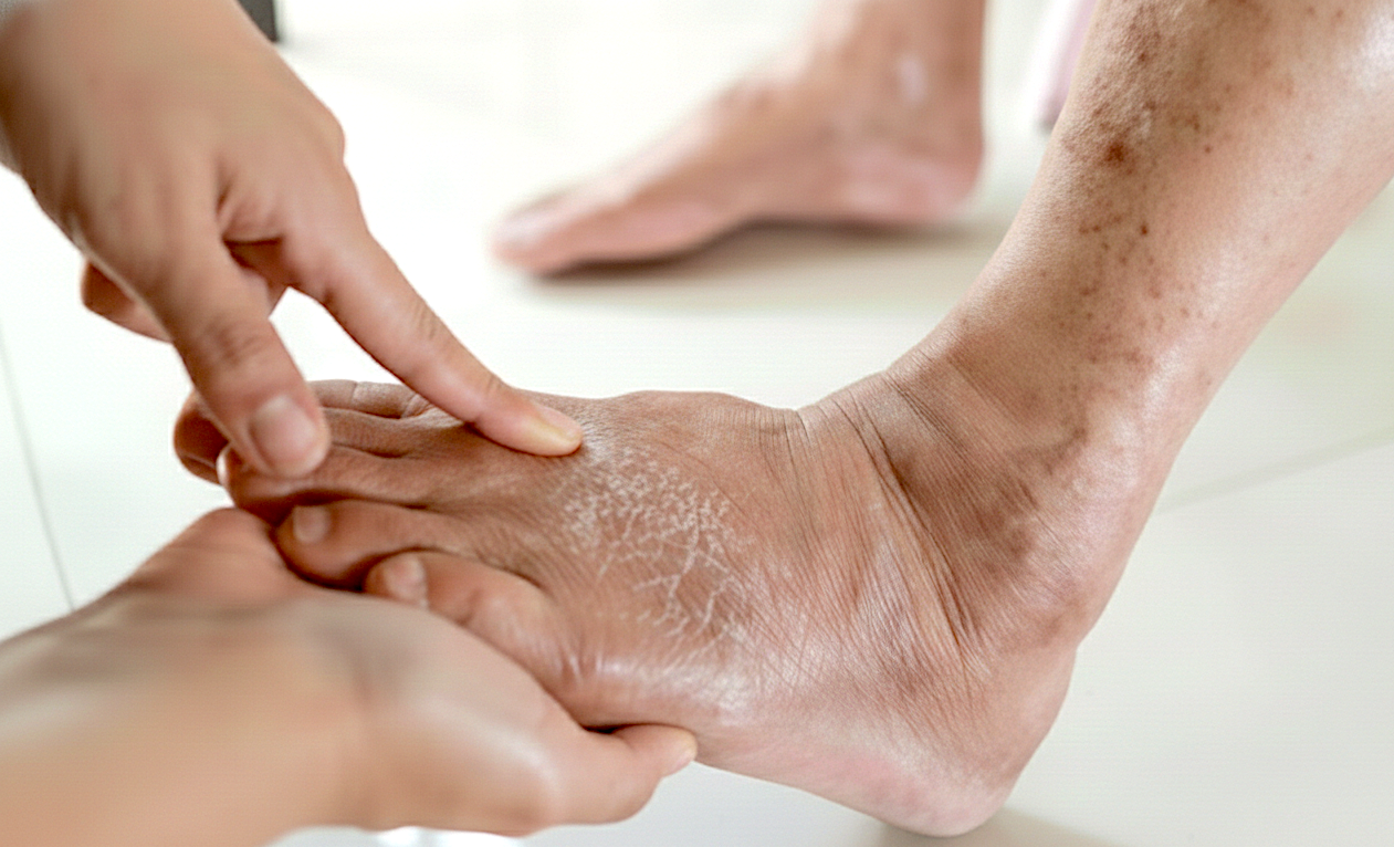 Peripheral Arterial Disease diagram showing blocked arteries in legs